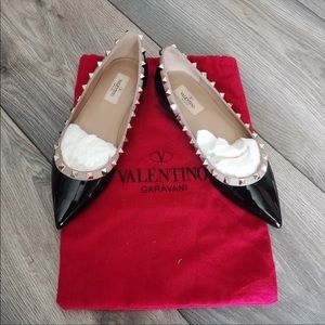 Valentino Patent Rockstud Ballerina Flats